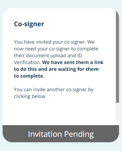 Your Pending co-signer section