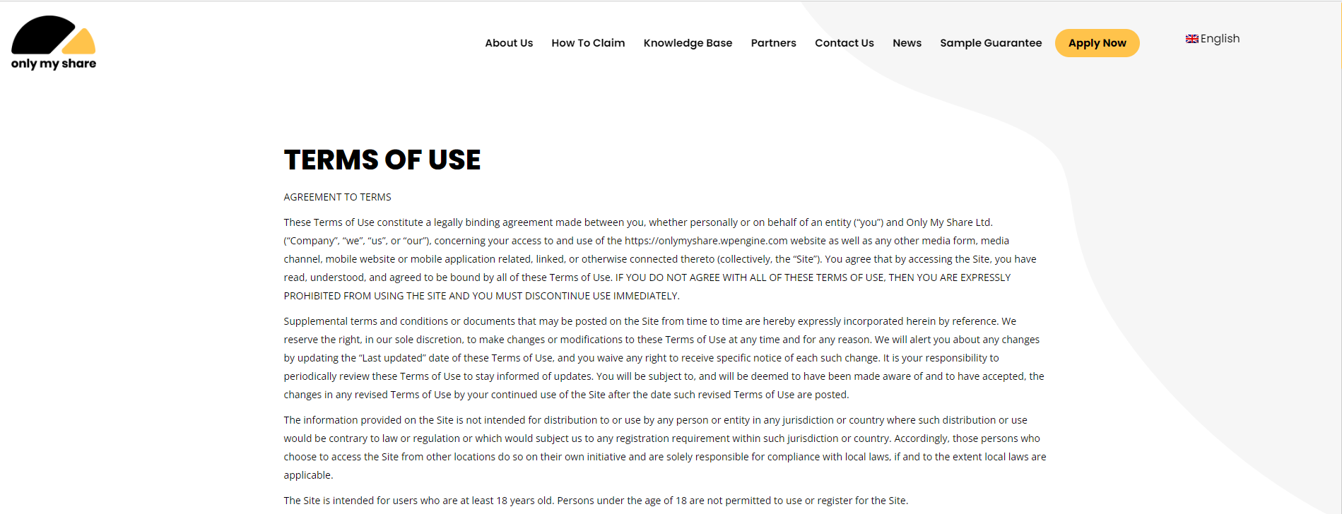 OMS Terms of use